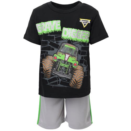 Monster Jam T-shirt & Mesh Shorts Set In Multi