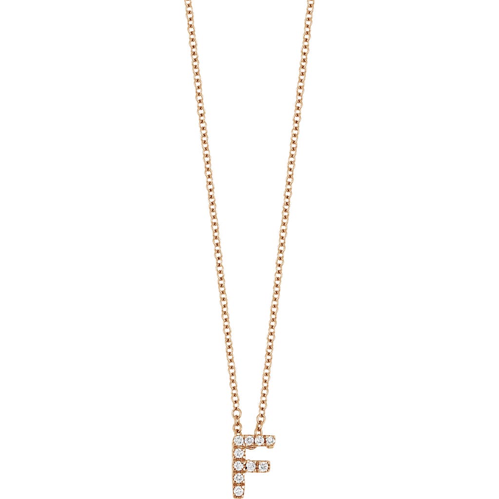 Bony Levy Diamond Pavé Initial Pendant Necklace In 18k Rose Gold - F