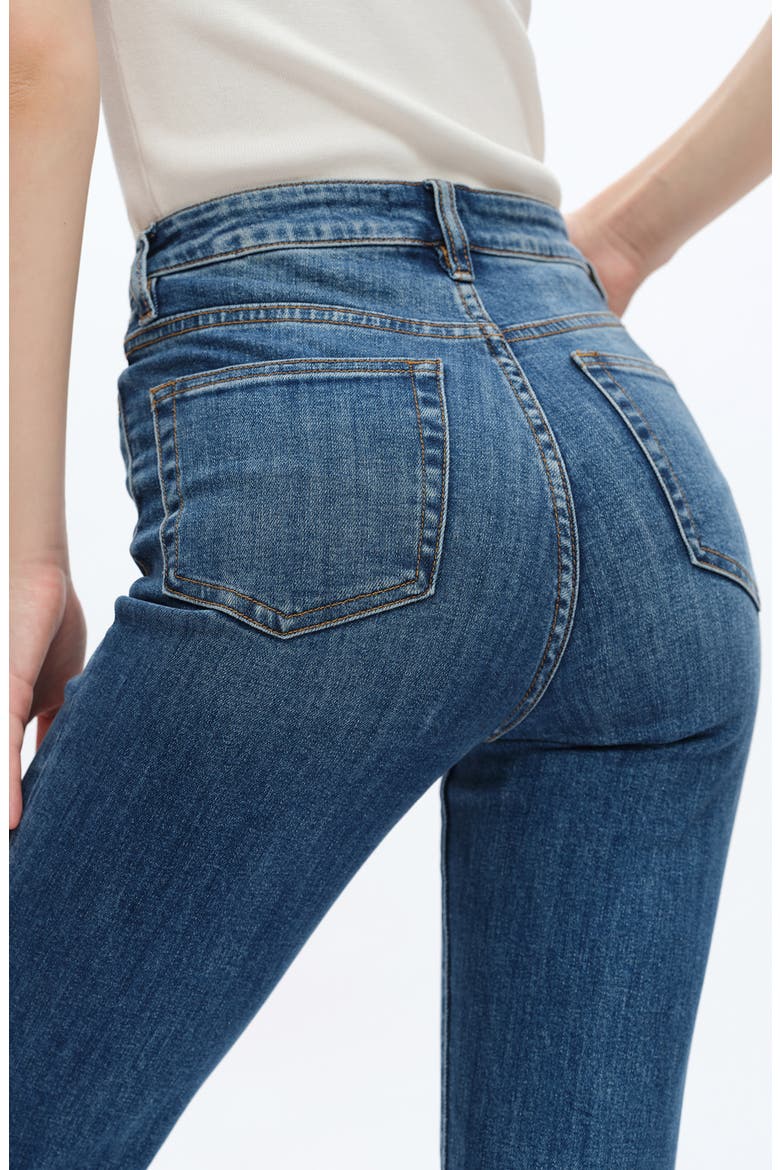 High Waist Bootcut Jeans, Alternate, color, MARINE