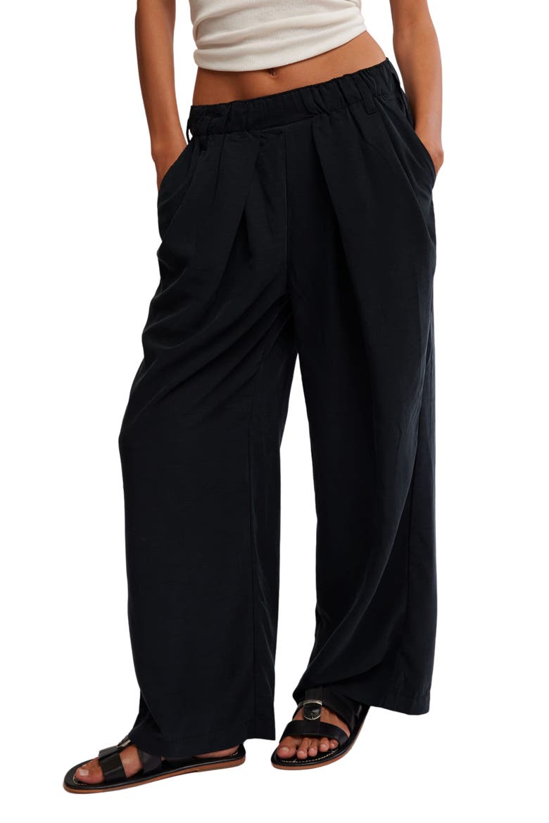 Nothin' to Say Wide Leg Pants, Main, color, BLACK