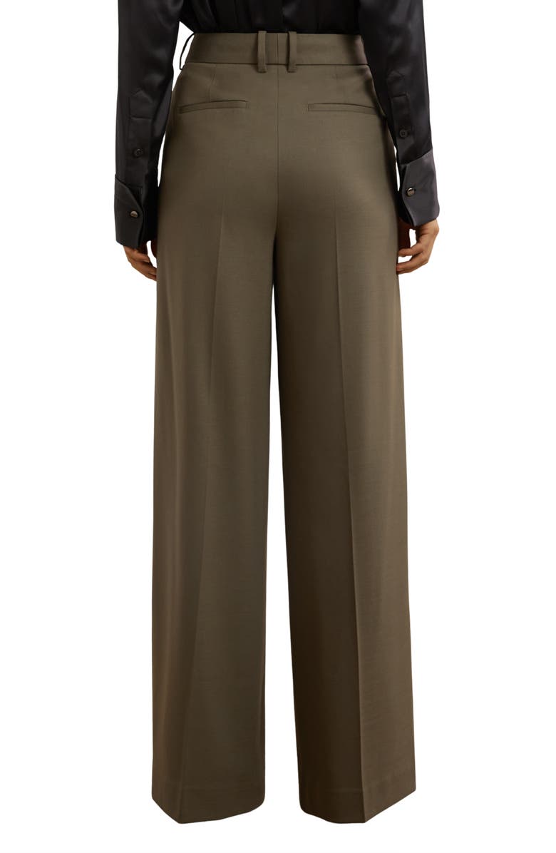 Reiss Solene Wool Blend Wide Leg Pants, Alternate, color, Green