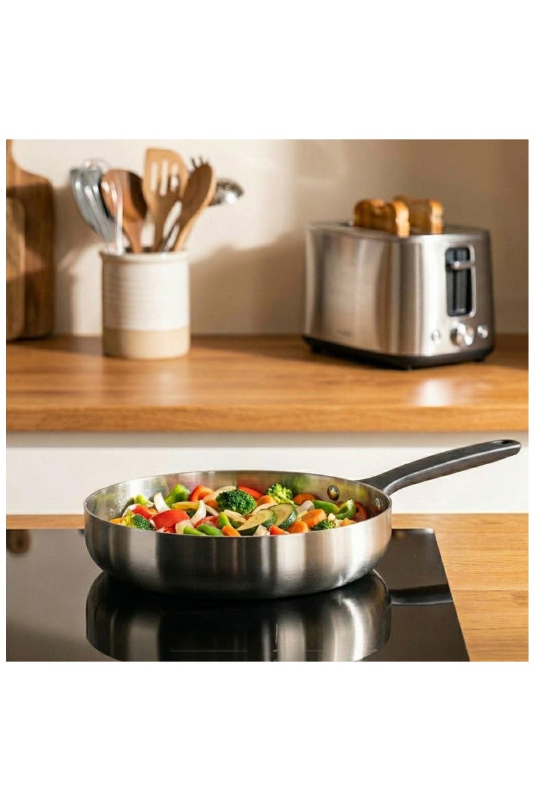 Belly Tri-Ply Stainless Steel Skillet, Alternate, color, SMOKEY BLACK