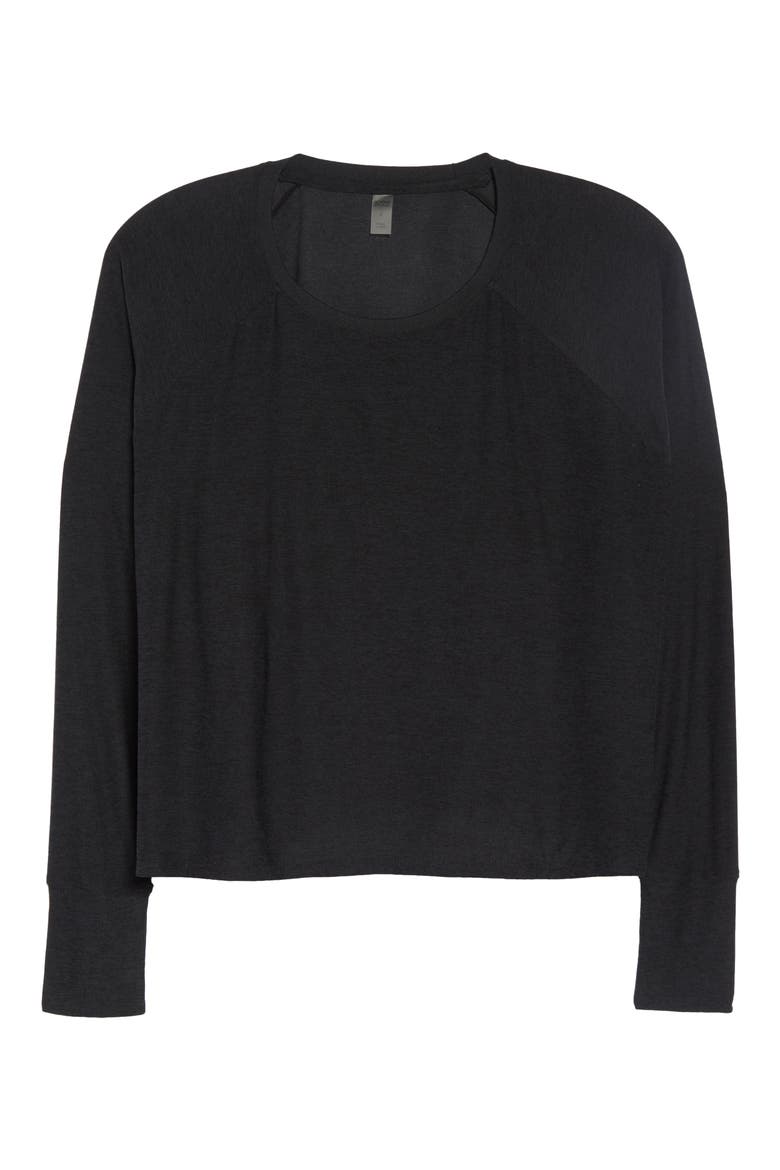 Featherweight Long Sleeve T-Shirt, Alternate, color, DARKEST NIGHT