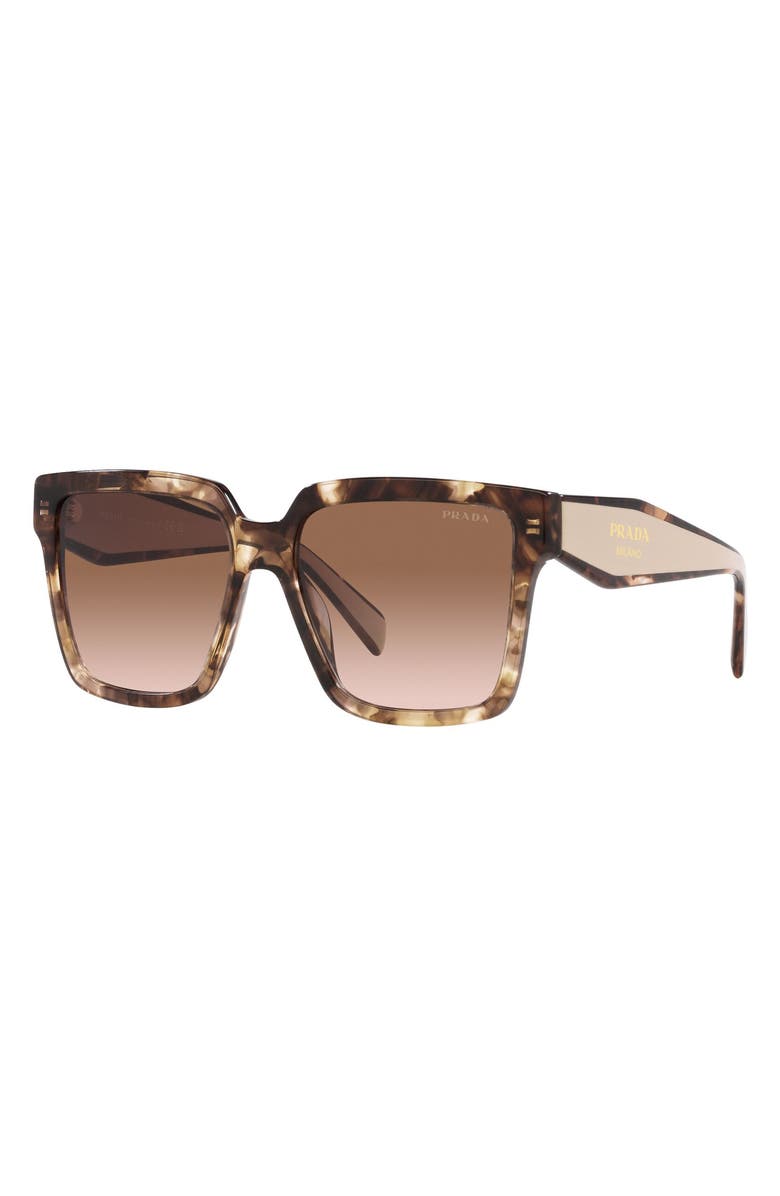 Prada 57mm Square Sunglasses, Alternate, color, Brown Tort