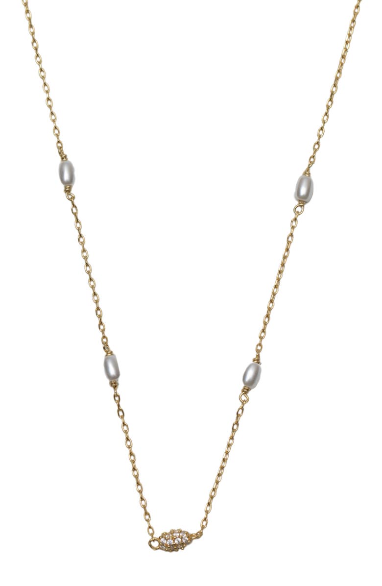 Argento Vivo Sterling Silver Mini Station Fireball Necklace, Main, color, Gold