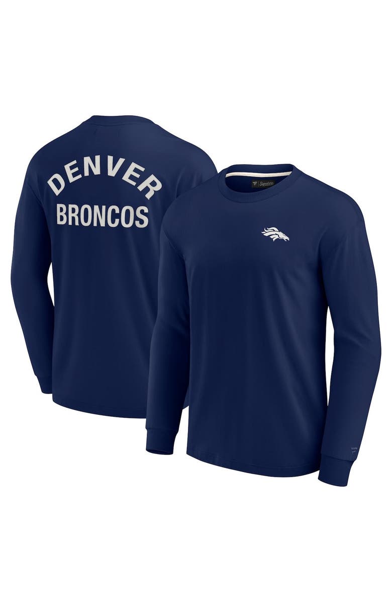 Fanatics Signature Unisex Fanatics Signature Navy Denver Broncos Elements Super Soft Long Sleeve T-Shirt, Main, color, 