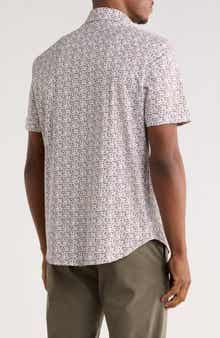 Bugatchi Short Sleeve Woven Button-Up Shirt