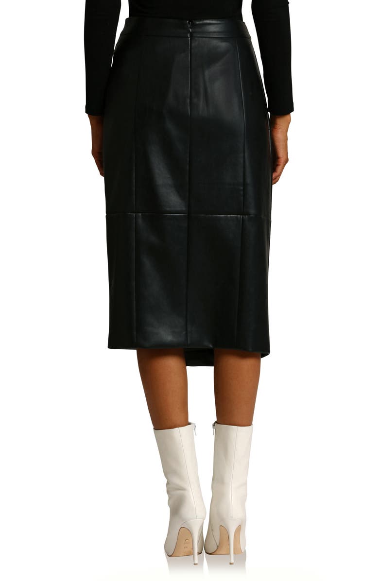 Avec Les Filles Faux-Ever Leather<sup>™</sup> Midi Wrap Skirt, Alternate, color, 