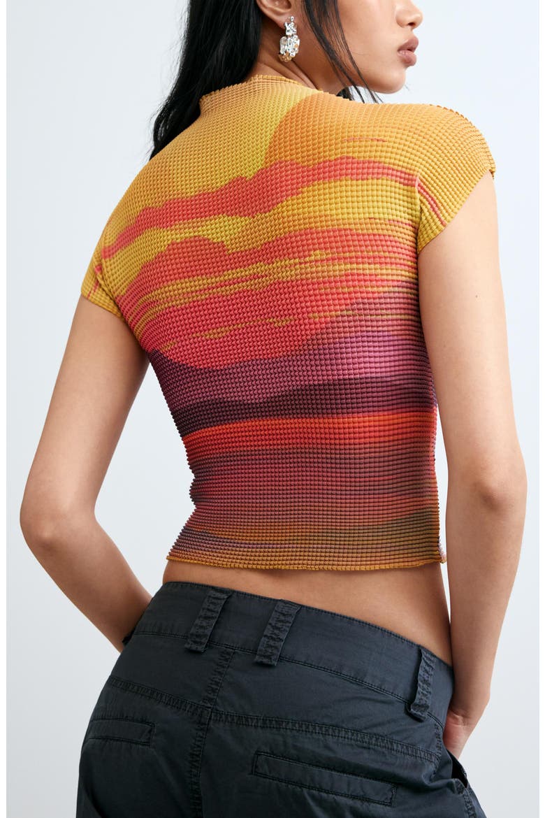 Sunset Grid Texture T-Shirt, Alternate, color, MULTI