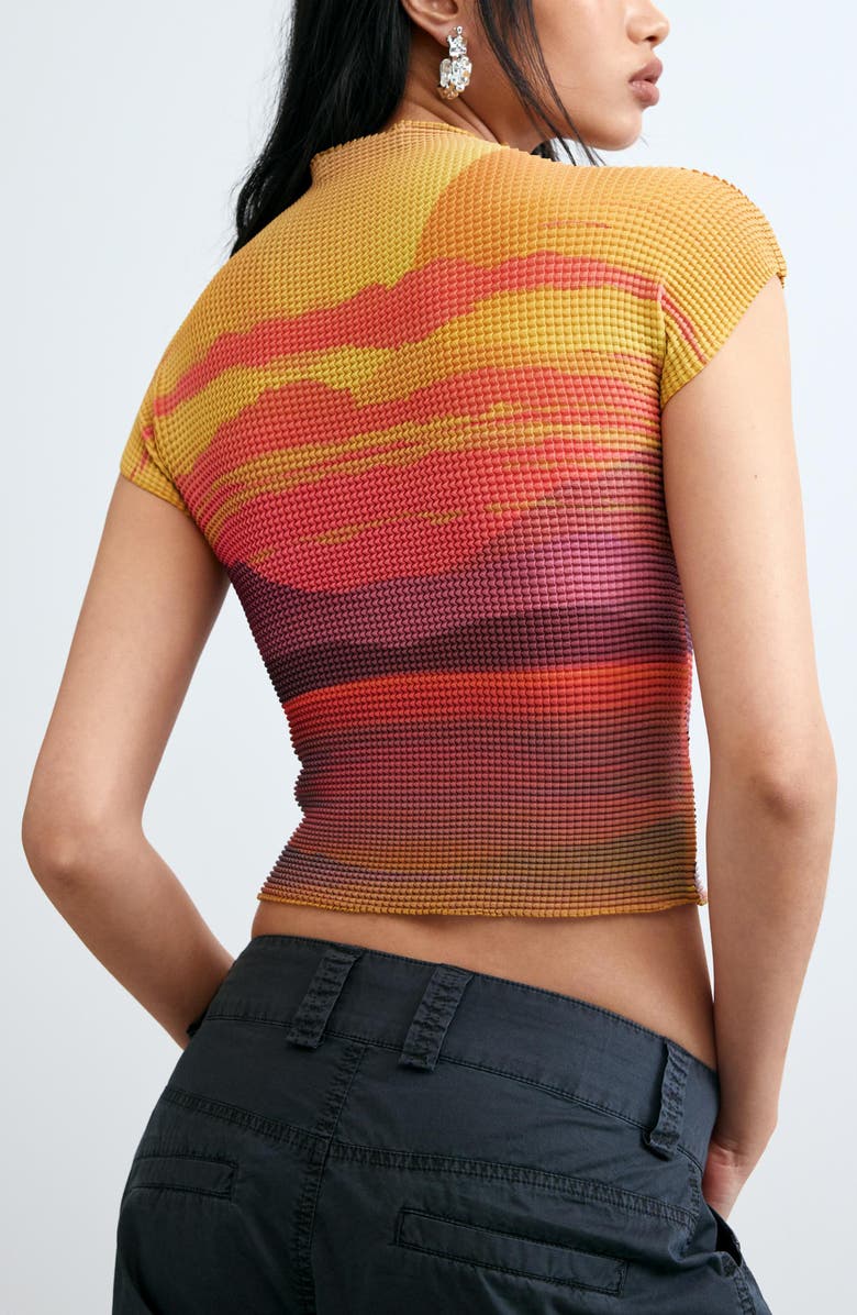 Desigual Sunset Grid Texture T-Shirt, Alternate, color,