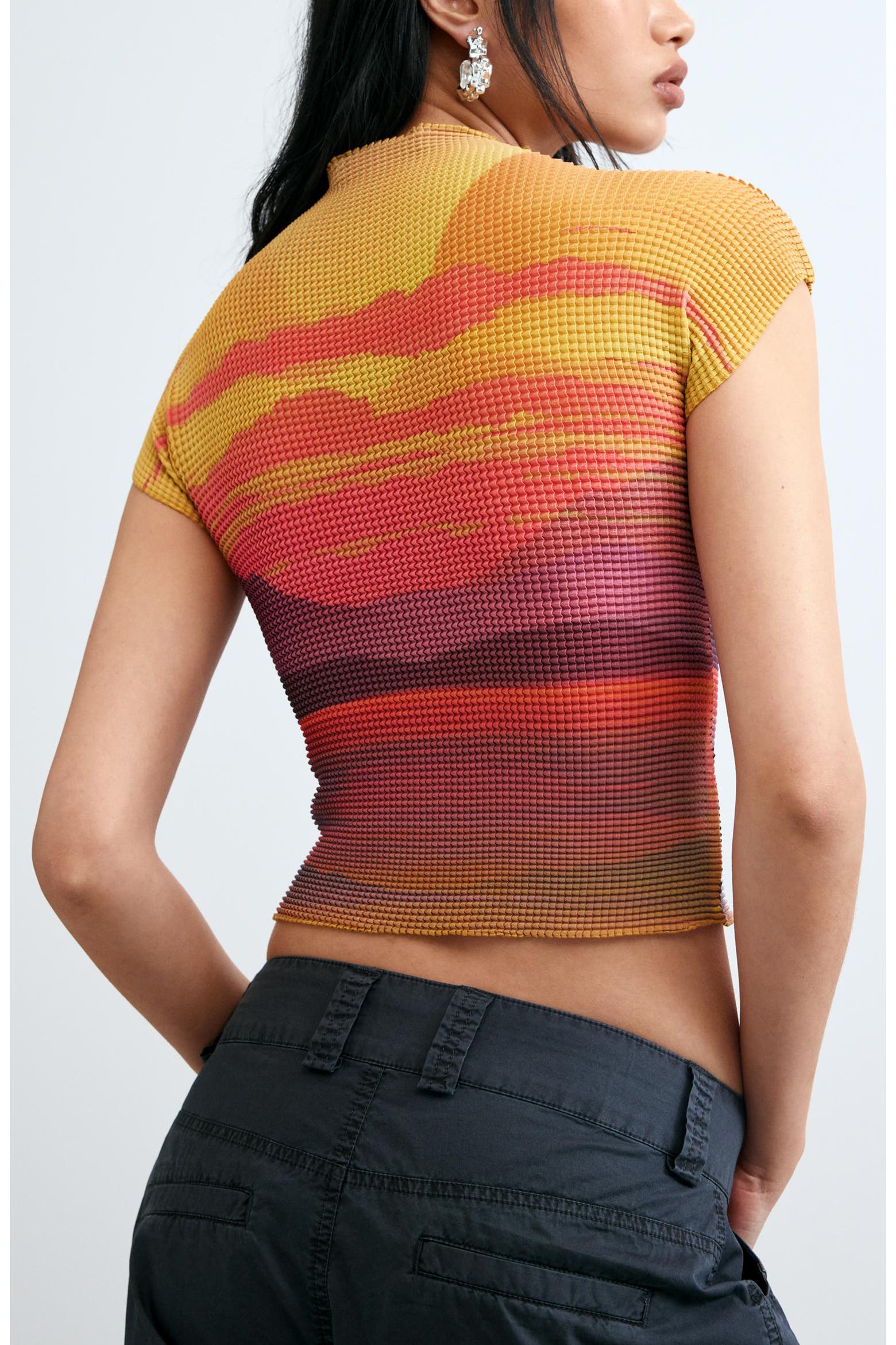 Color/texture List Desigual Sunset Grid Texture T-Shirt (Women) | Nordstrom
