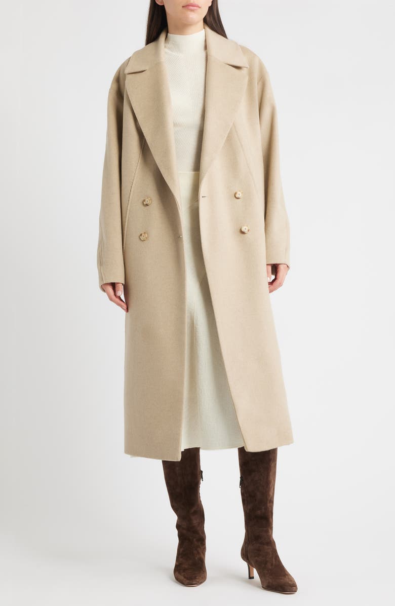 BOSS Calacas Wool & Cashmere Long Coat, Alternate, color, Pumice