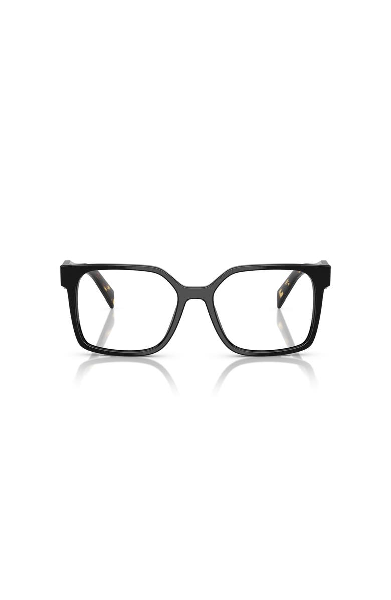 Prada 52mm Rectangle optical glasses, Alternate, color, Black
