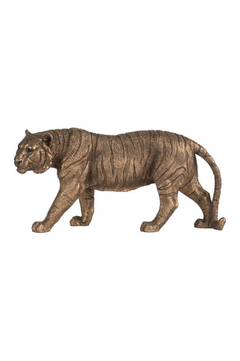 Polyresin Tiger Statue, Main, color, COPPER