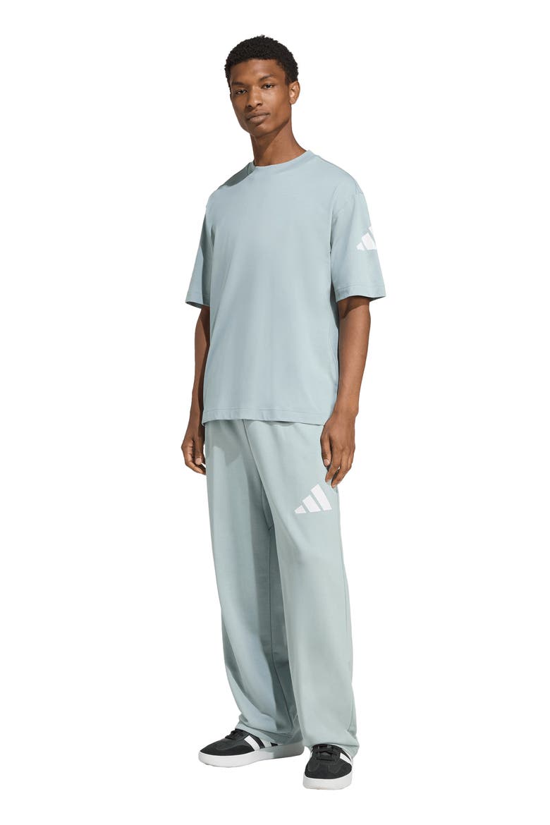 Essentials Loose Fit 3-Bar Logo T-Shirt, Alternate, color, WONDER SAGE/ WHITE