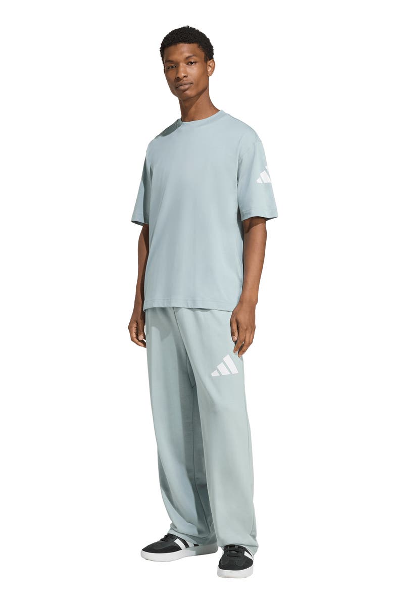 adidas Essentials Loose Fit 3-Bar Logo T-Shirt, Alternate, color, Wonder Sage/ White