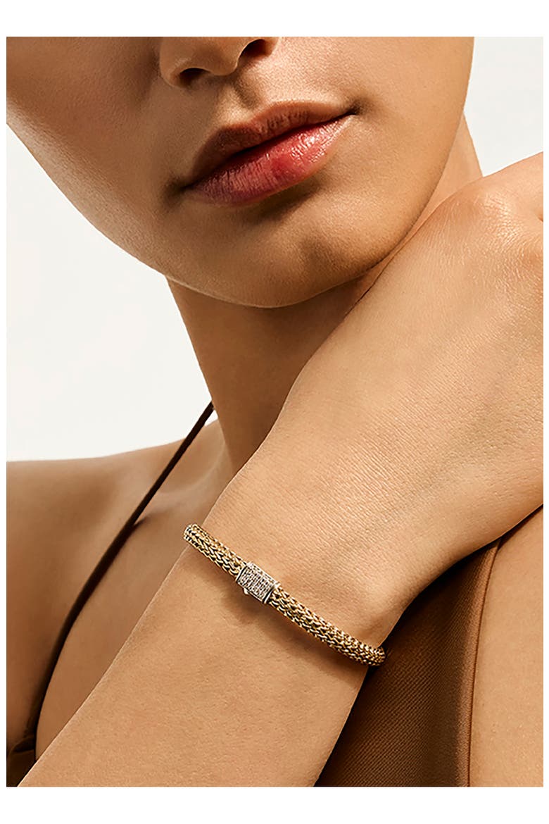 Icon Bracelet, Reversible, Diamonds, 5mm, Alternate, color, SILVER AND GOLD