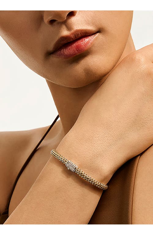 John Hardy Icon Bracelet, Pavé Diamond, 5mm In Gold