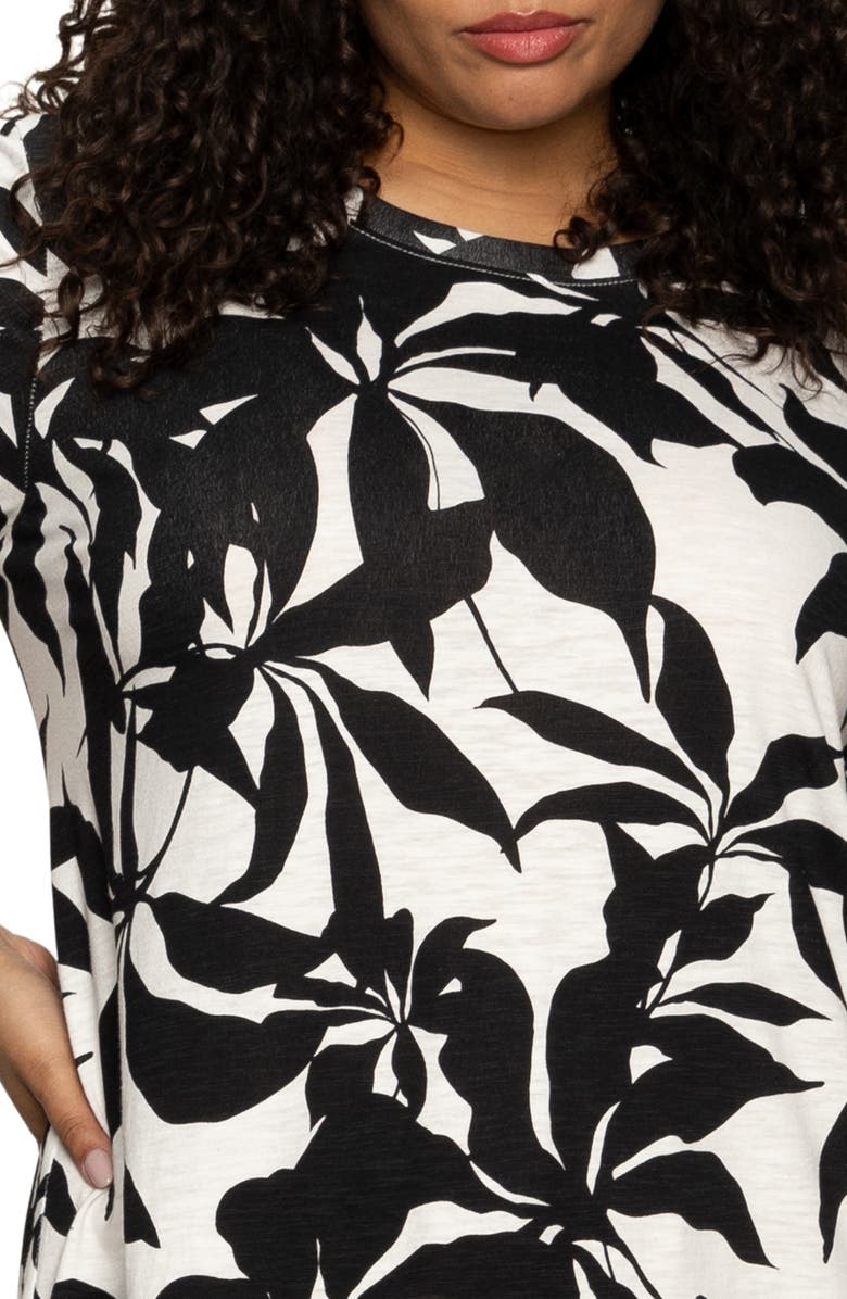 Sanctuary Perfect Tee Mix Floral Cotton Blend Minidress, Alternate, color, Inked Impressions