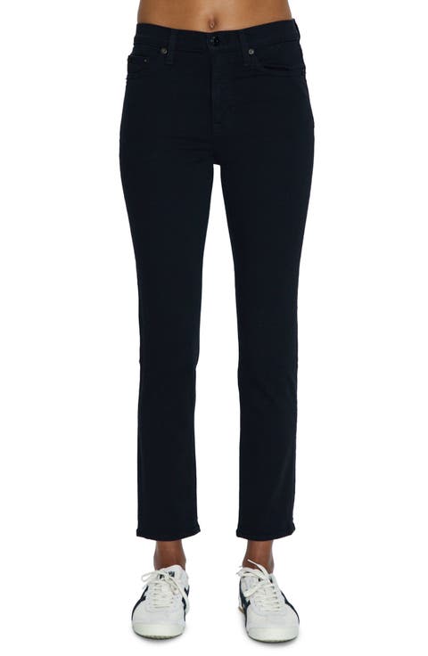 Madi Ankle Straight Leg Jeans (Noir)
