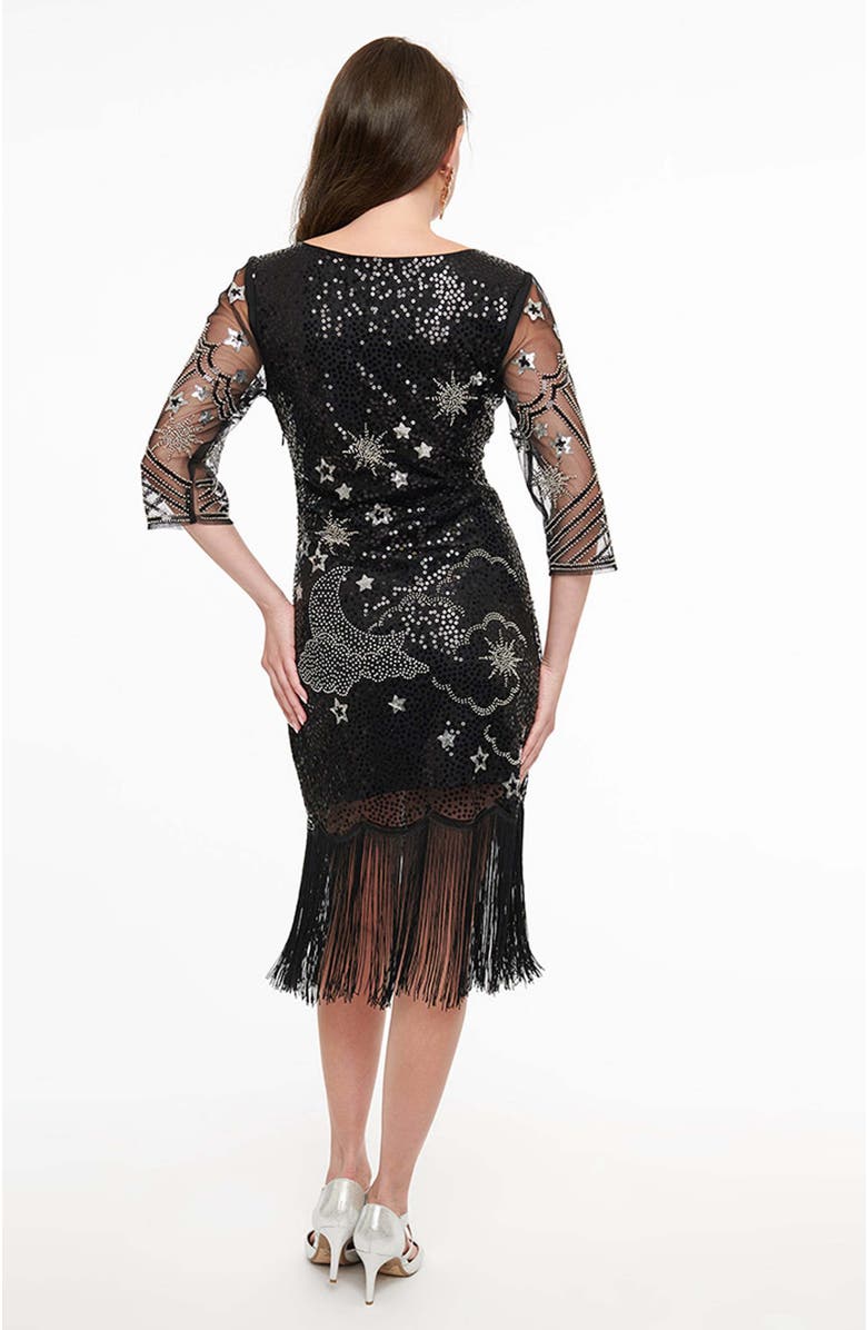 Unique Vintage 1920s Margaux Flapper Dress, Alternate, color, Black & Silver