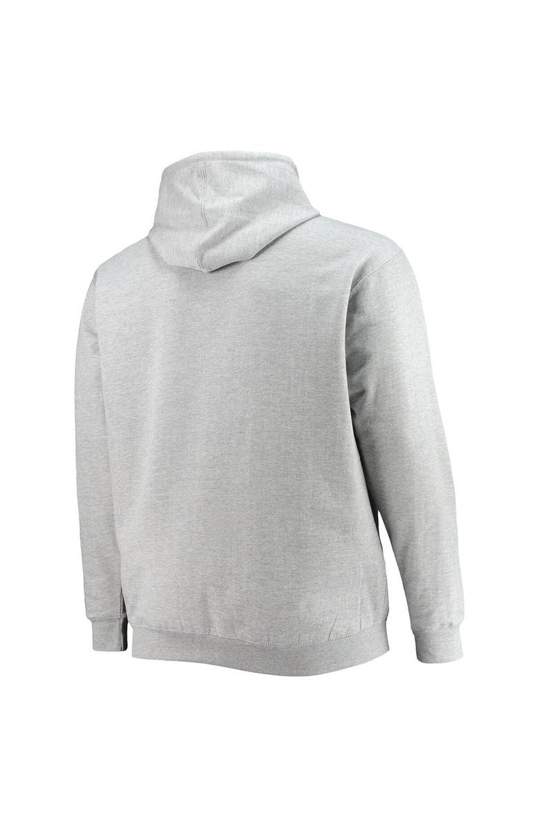 PROFILE Men's Heathered Gray Washington Football Team Big & Tall Lockup Pullover Hoodie, Alternate, color,