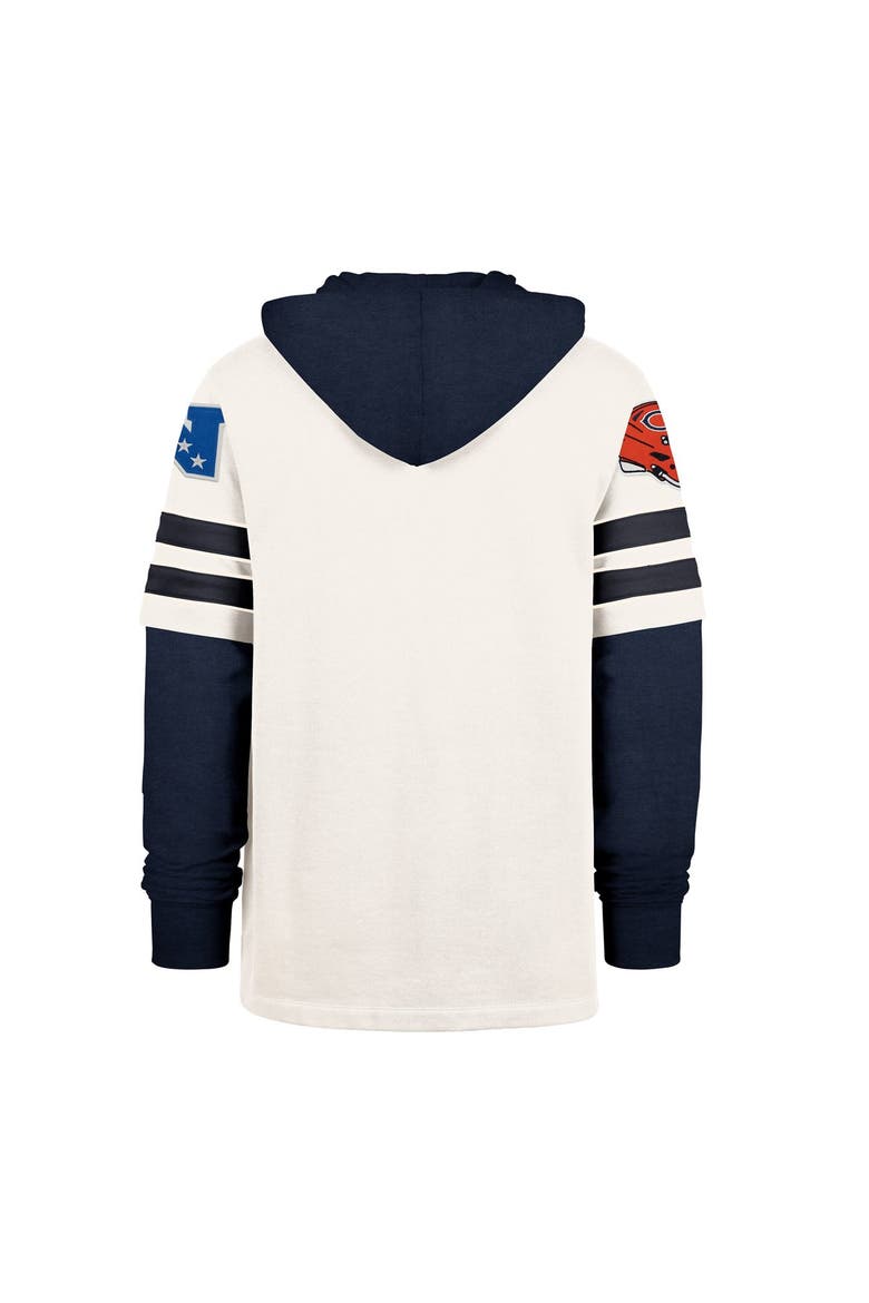 Men's '47  Cream Chicago Bears Split Zone Cornerback Duo Lacer Hoodie, Alternate, color, Cream
