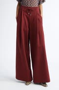 Dries Van Noten Hadium Pleated Cotton Wide Leg Sweatpants