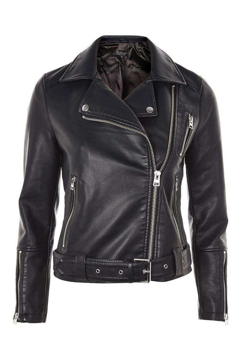Willow Faux Leather Biker Jacket, Alternate, color, BLACK