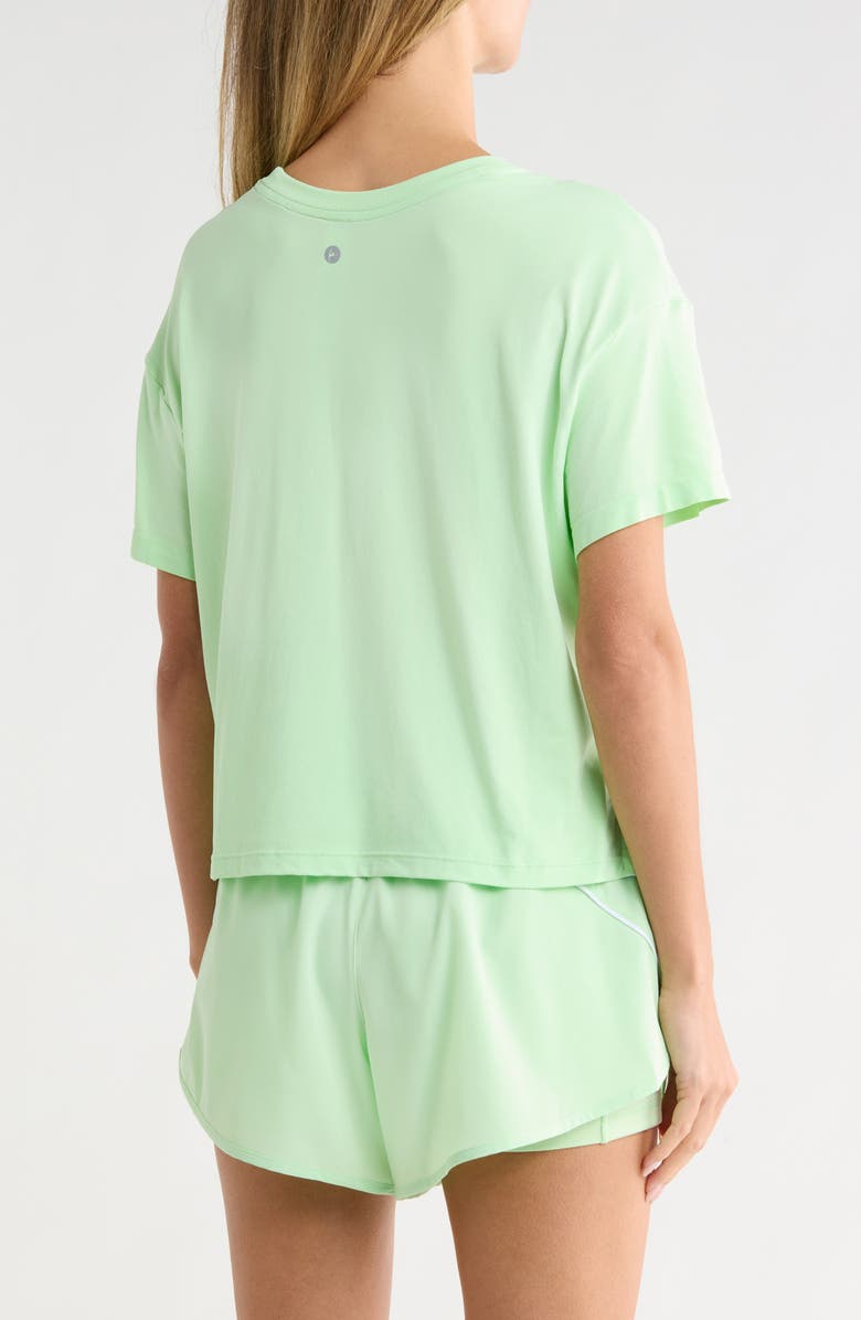 90 DEGREE BY REFLEX Seamless Echo High-Low Crop T-Shirt, Alternate, color, Celedon/ Desert Bloom