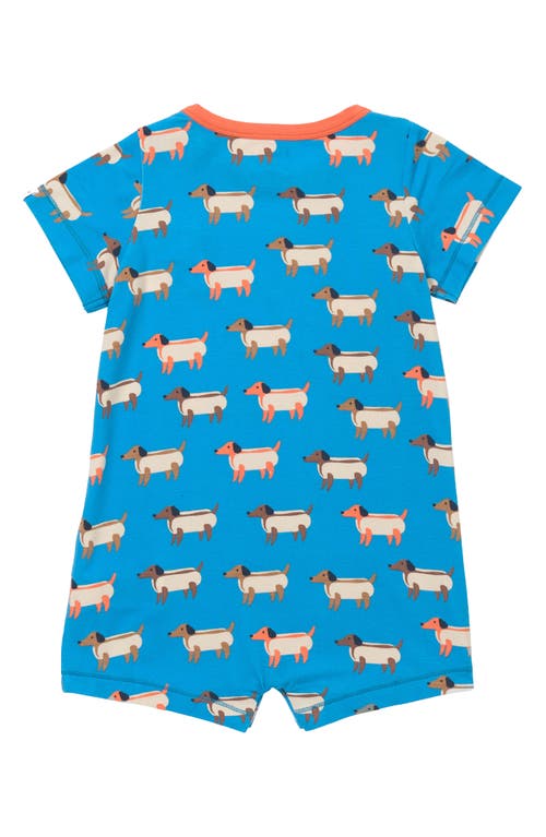 Shop Hatley Hot Dogs Romper In Mediterranean Blue