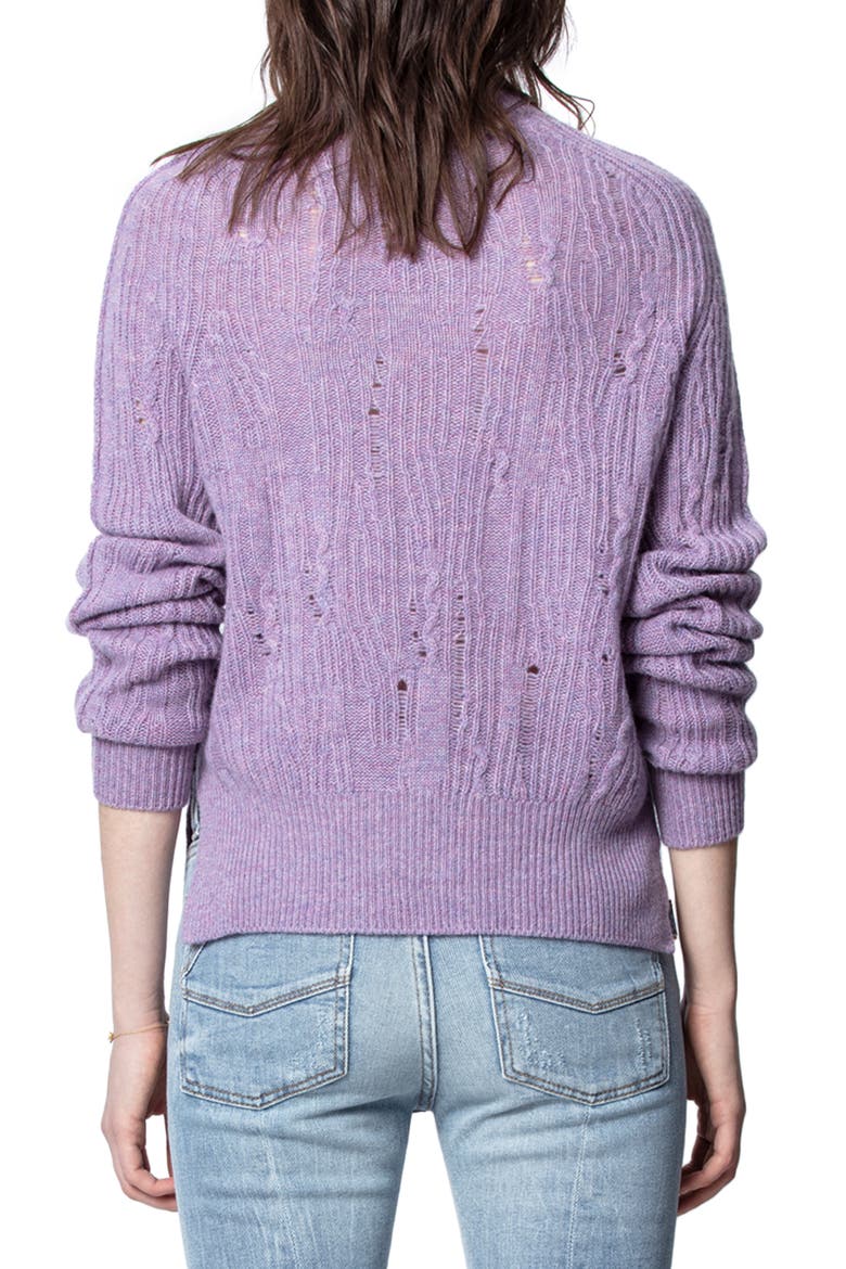 Lili C Destroy Sweater, Alternate, color, MAUVE