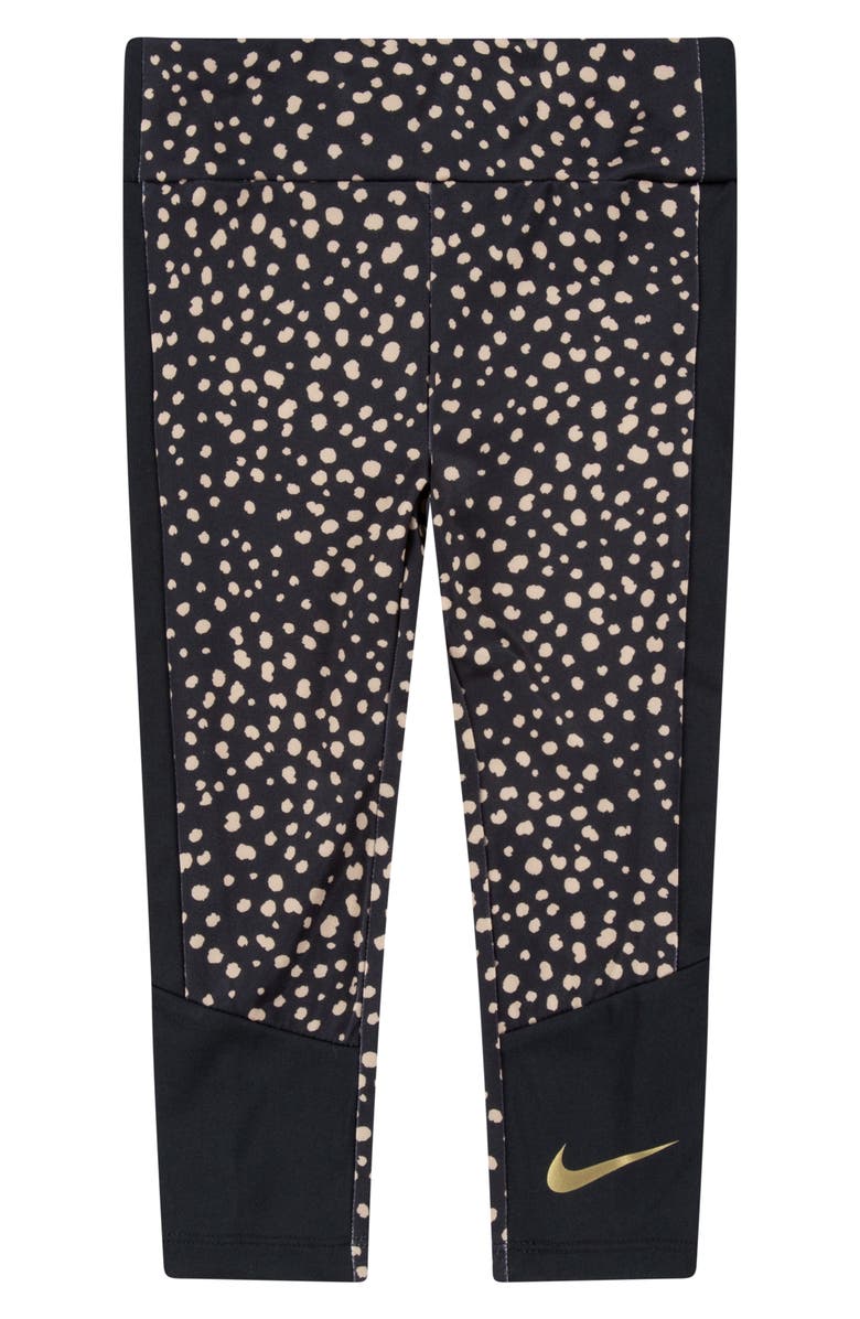 Nike Kids' Dri-FIT Animal Spot Leggings, Main, color, Black
