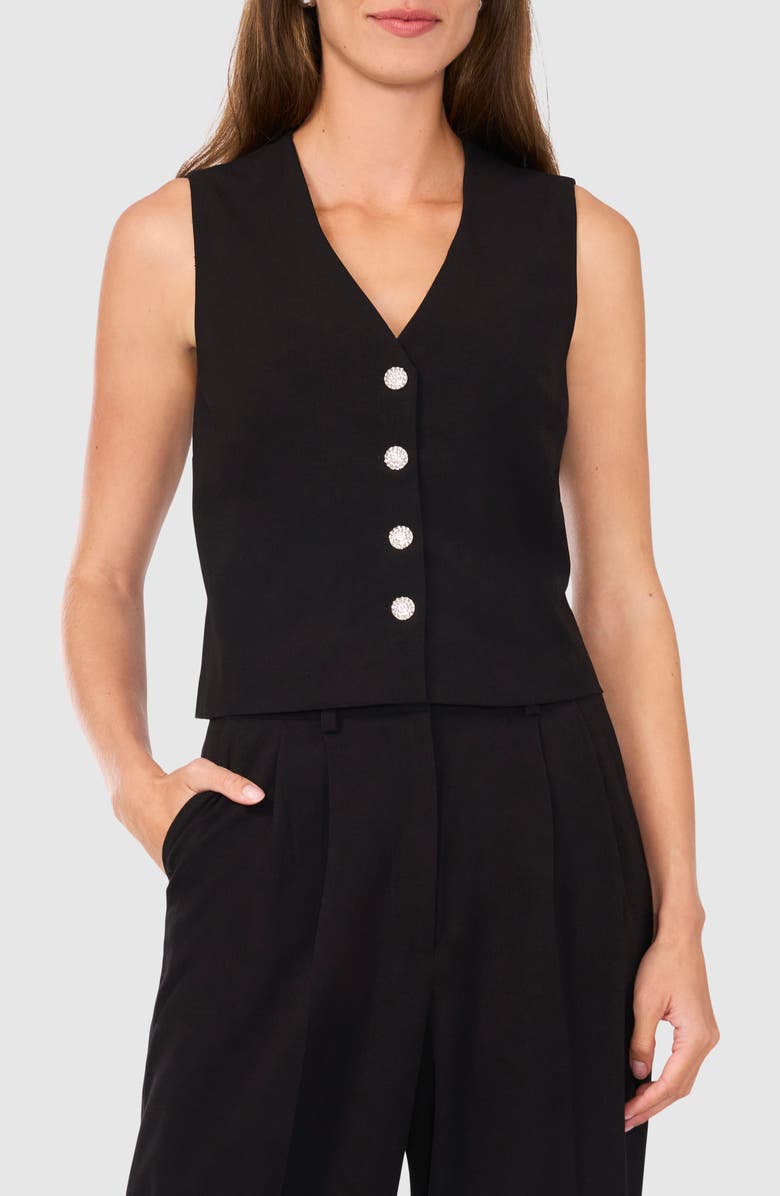 Halogen<sup>®</sup> Rhinestone Button Vest, Main, color,