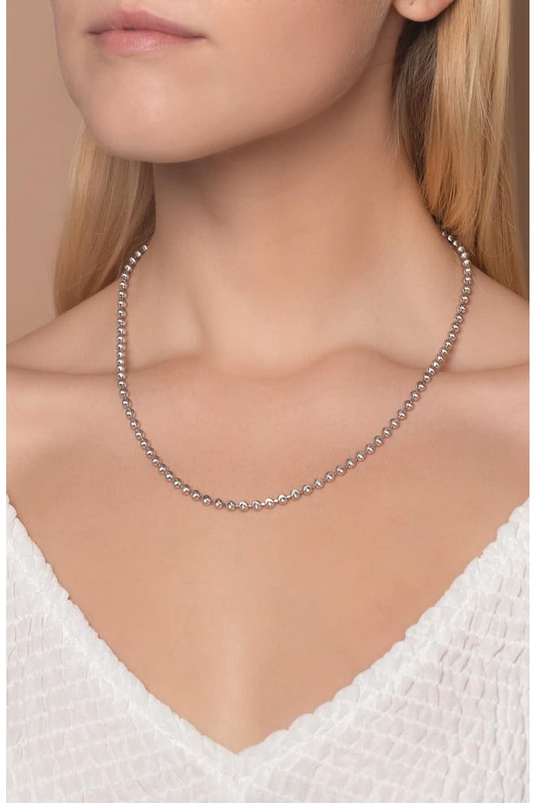 Sterling Silver 4mm Crescent Ball Chain Necklace, Alternate, color, SILVER