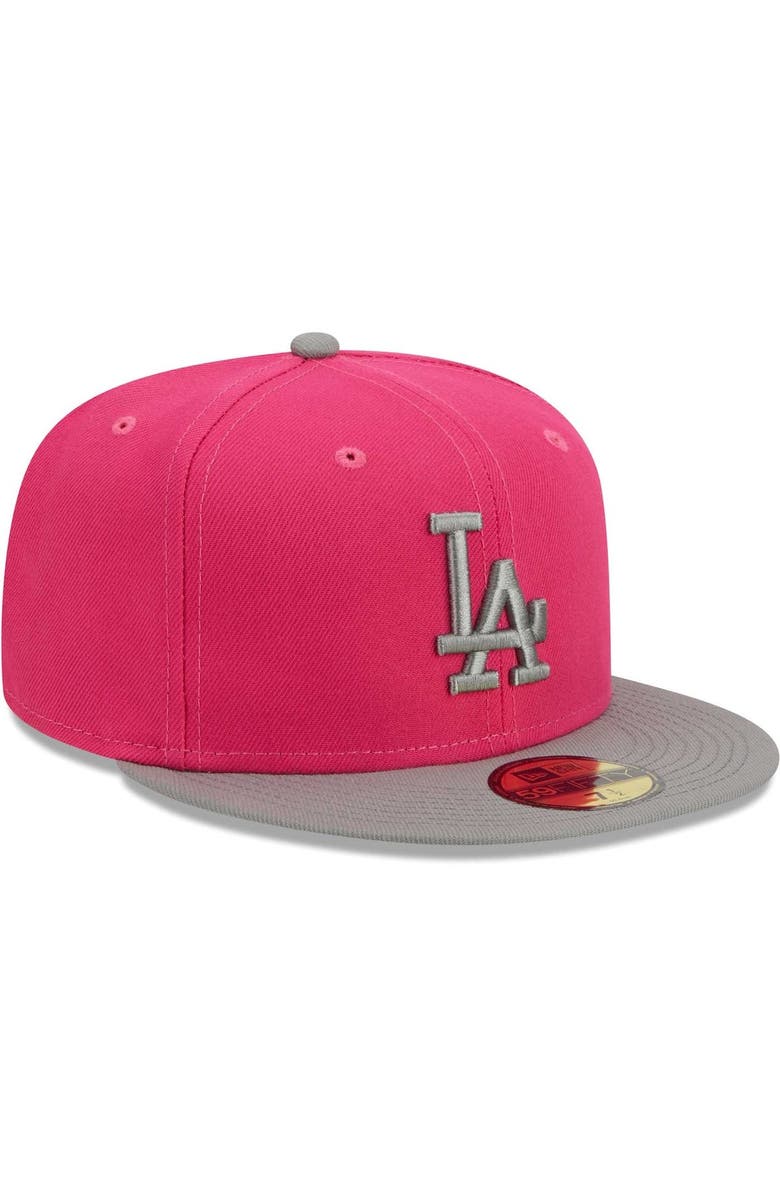 New Era Men's New Era Pink Los Angeles Dodgers Two-Tone Color Pack 59FIFTY Fitted Hat, Alternate, color, 