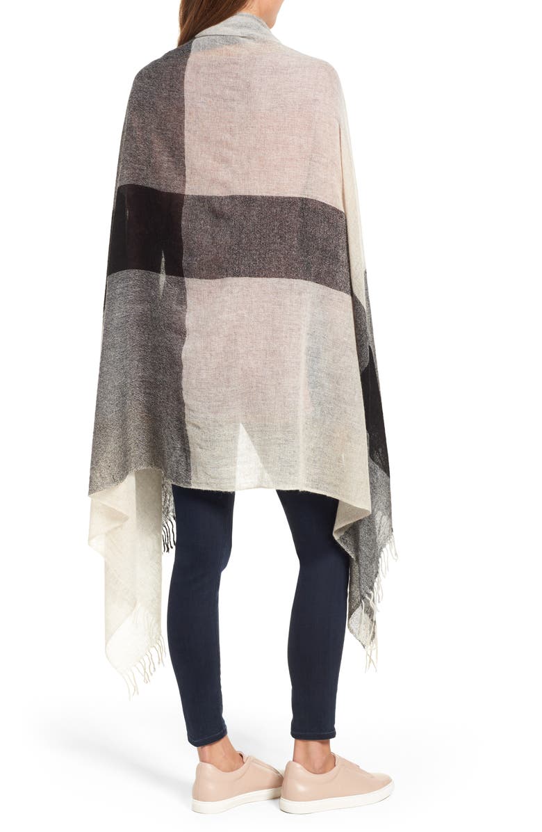 Nordstrom Plaid Cashmere Wrap, Alternate, color,