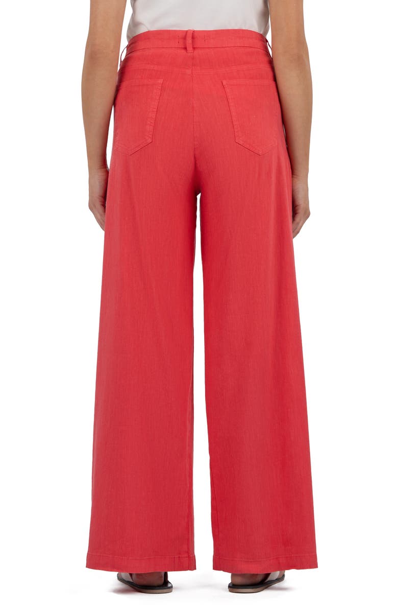 KUT from the Kloth Ryan Wide Leg Linen Blend Pants, Alternate, color, Watermelon