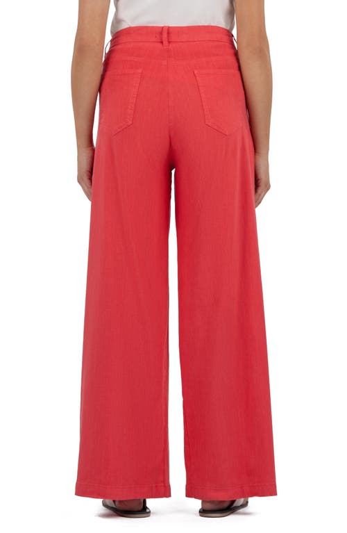 Kut From The Kloth Ryan Wide Leg Linen Blend Pants In Watermelon