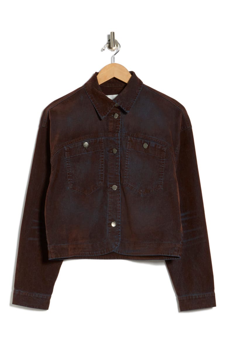 Flocked Utility Jacket, Alternate, color, BROWN