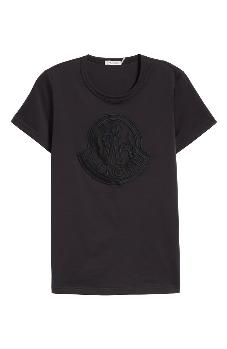 Moncler Logo Patch Cotton Tee, Alternate, color, 