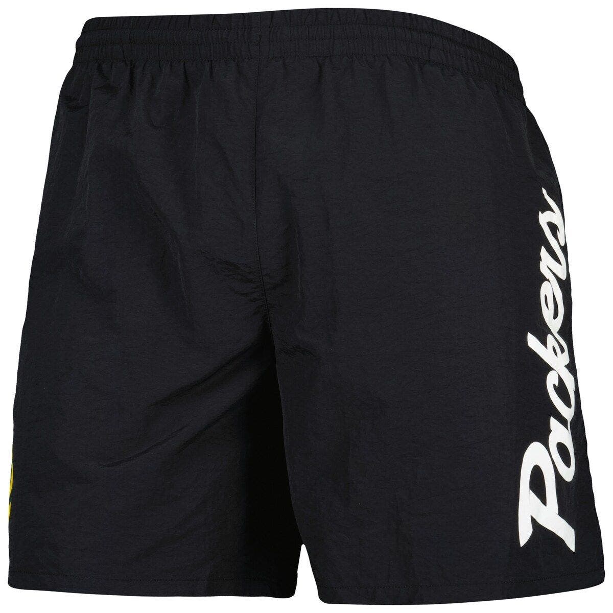 Men's Mitchell & Ness Black Green Bay Packers Team Essentials Nylon Shorts - image 2