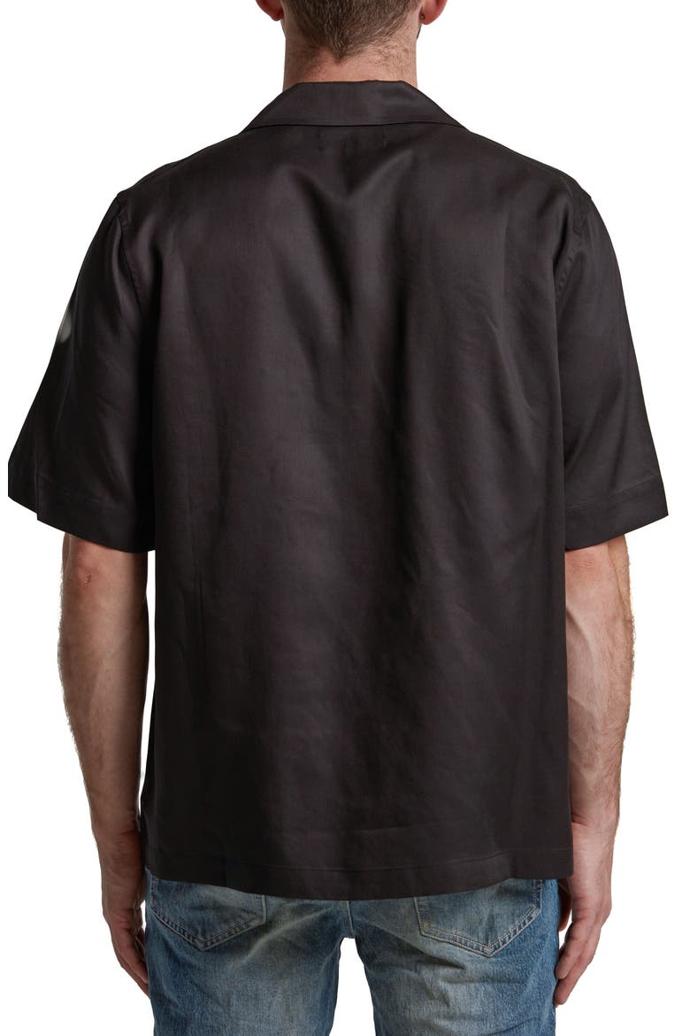 Lyocell Graphic Camp Shirt, Alternate, color, BLACK