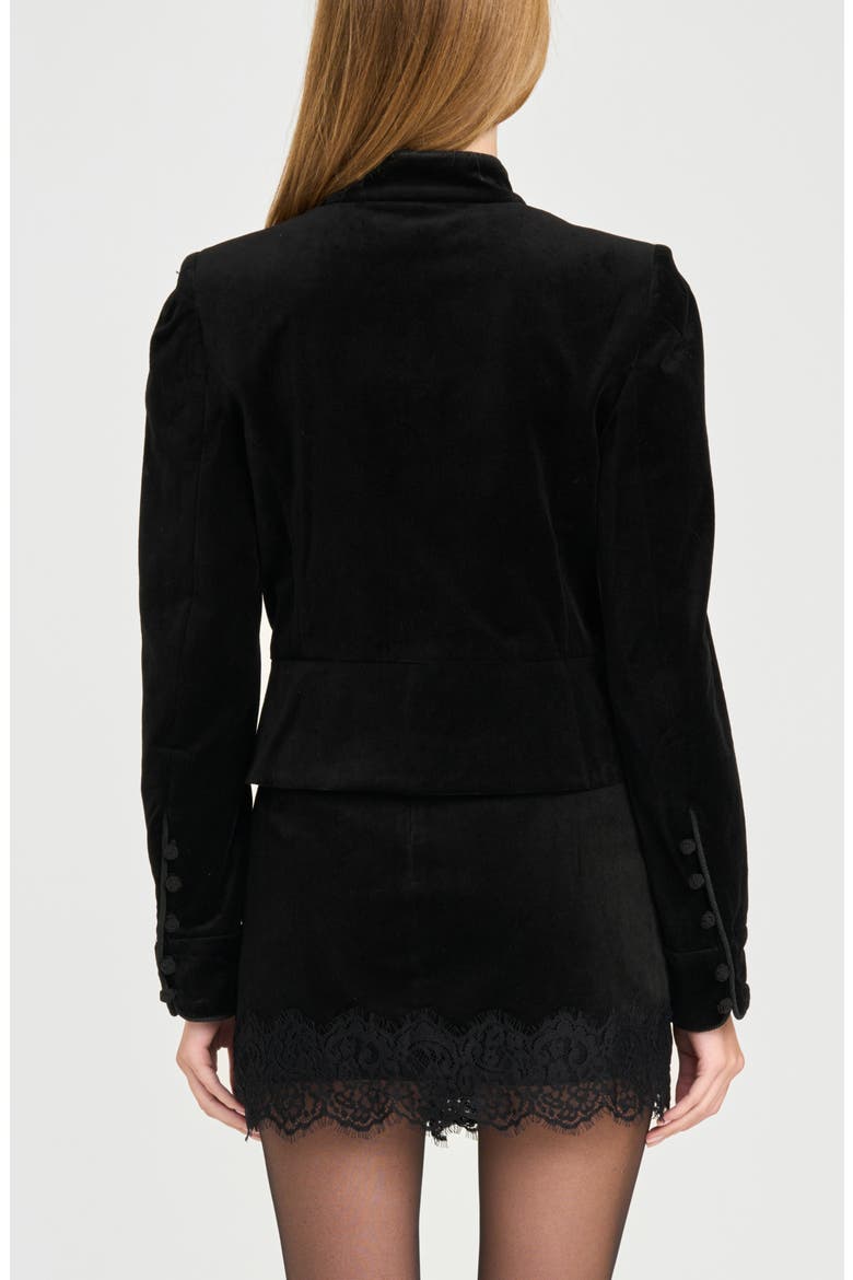 x Rose Lola Rose Velveteen Jacket, Alternate, color, BLACK