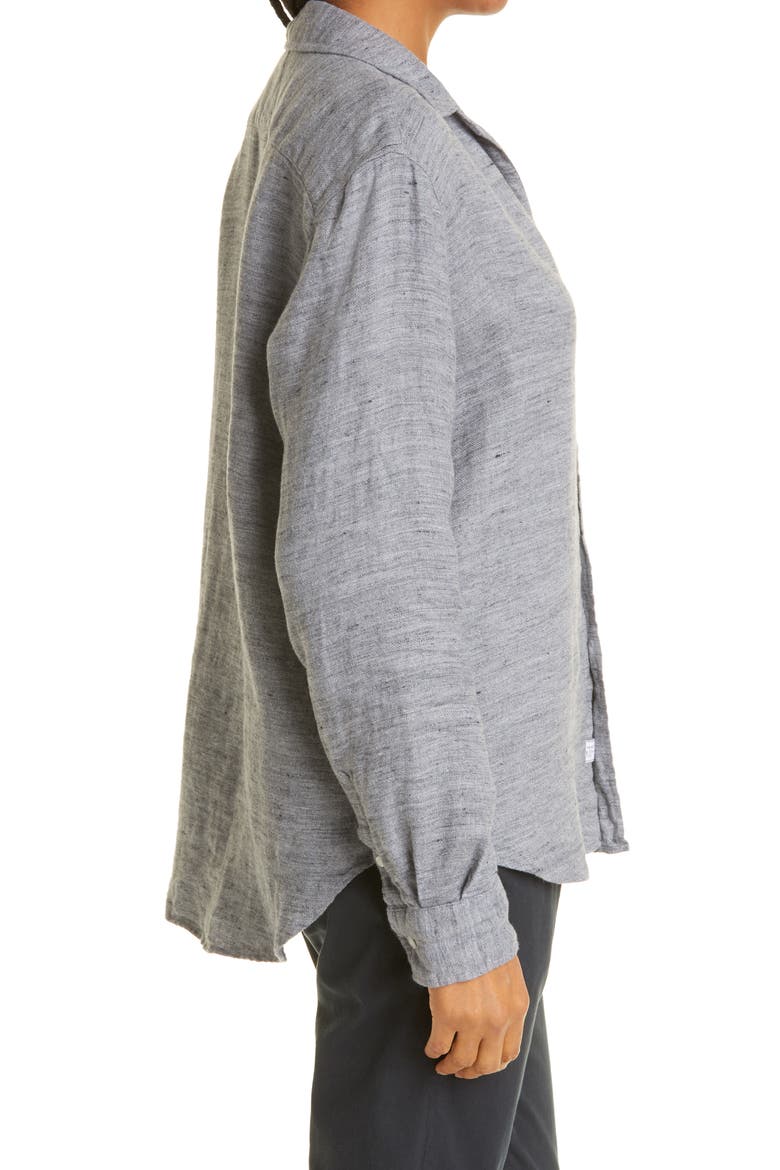 Woven Button-Up Shirt, Alternate, color, HEATHER GREY