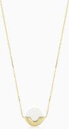 Oradina 14K Gold Stone Purse Pendant Necklace