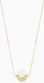 Oradina 14K Gold Stone Purse Pendant Necklace