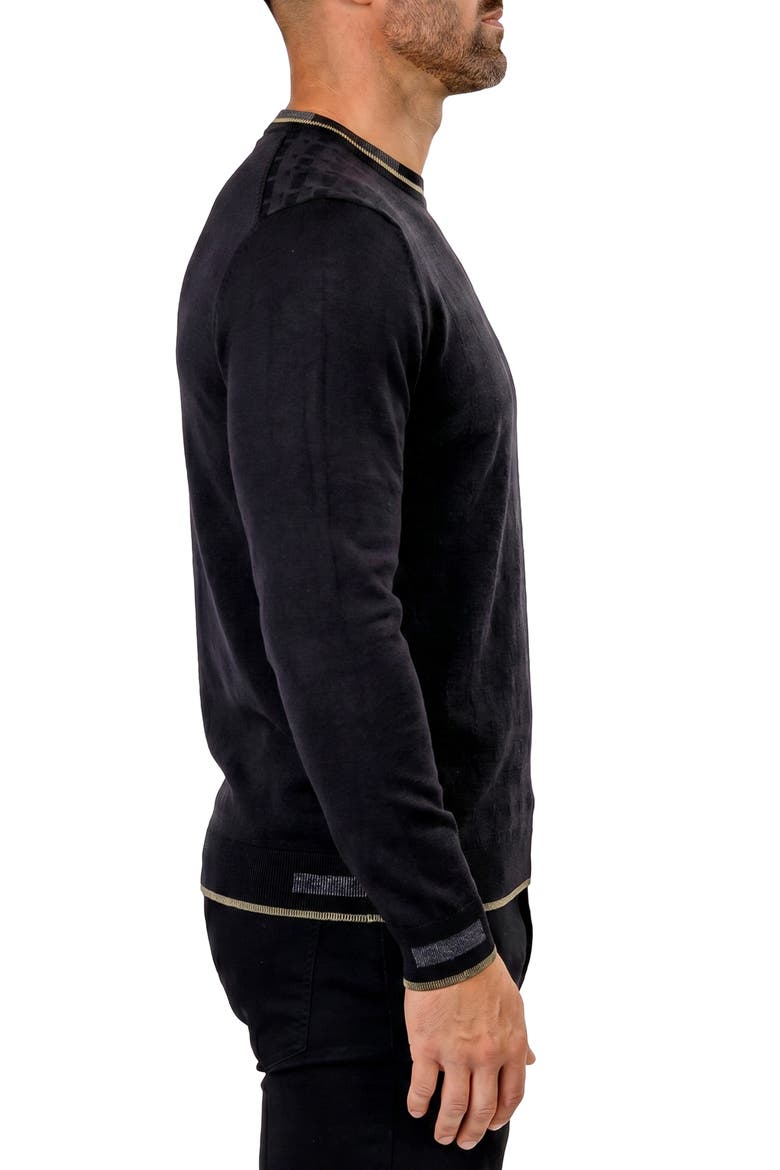 Check Textured Crewneck Sweater, Alternate, color, GREY