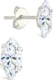 Sterling Forever Marquise-Cut Cubic Zirconia Stud Earrings