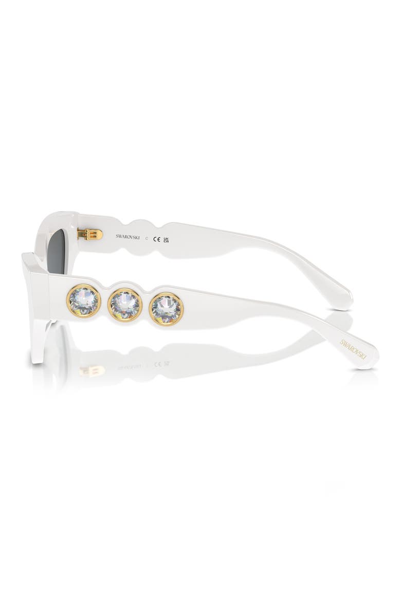 53mm Cat Eye Sunglasses, Alternate, color, WHITE